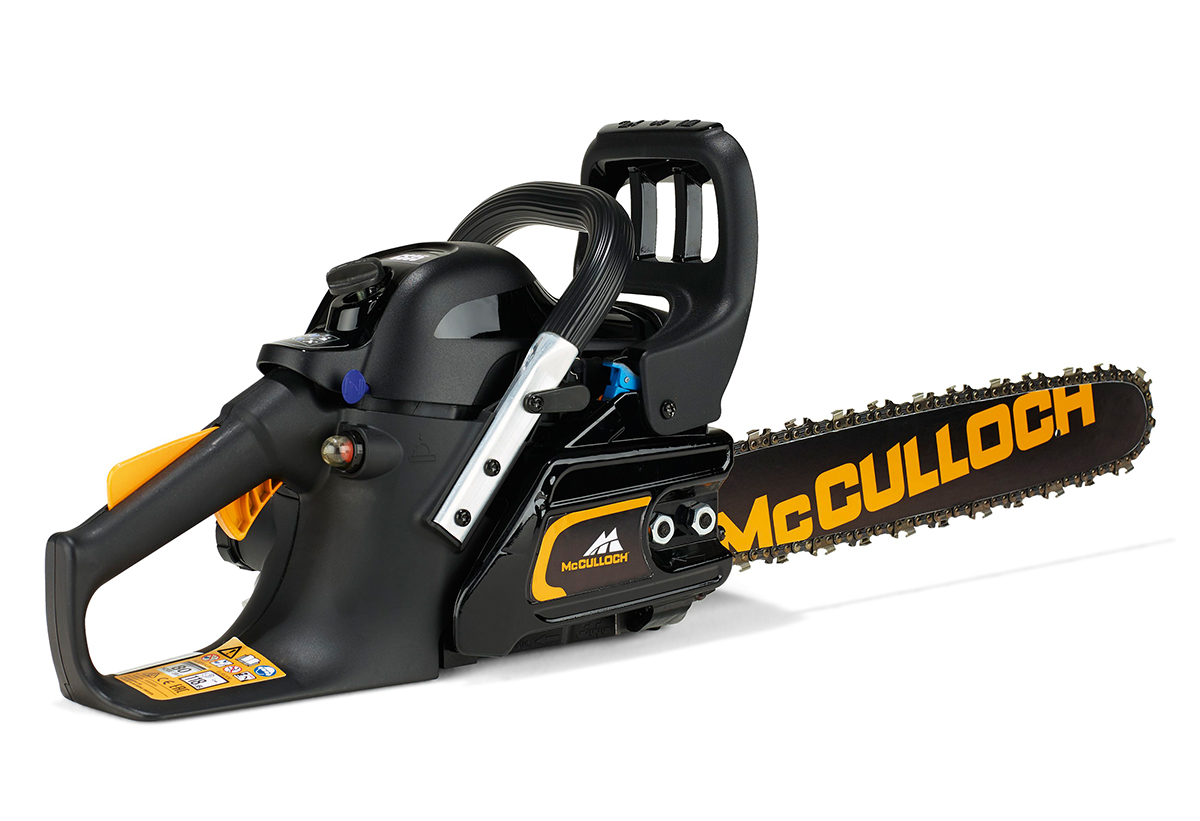 Απεικονίζεται η πίσω όψη του αλυσοπρίονου.